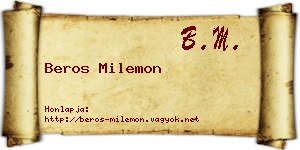 Beros Milemon névjegykártya