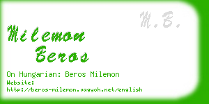 milemon beros business card